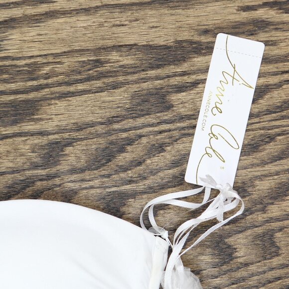 Anne Cole Womens Twist Front Shirred One Piece Swimsuit MYMO00501 White 6 - Picture 3 of 9